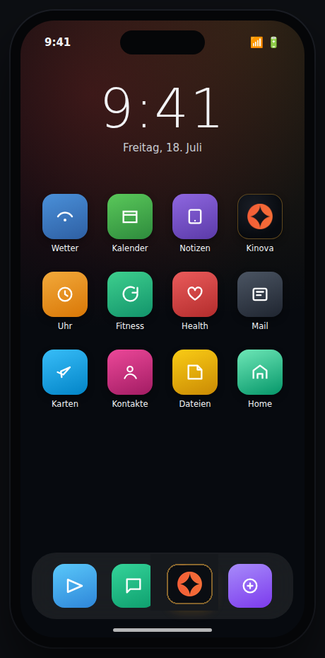 Kinova app prototype on a phone
